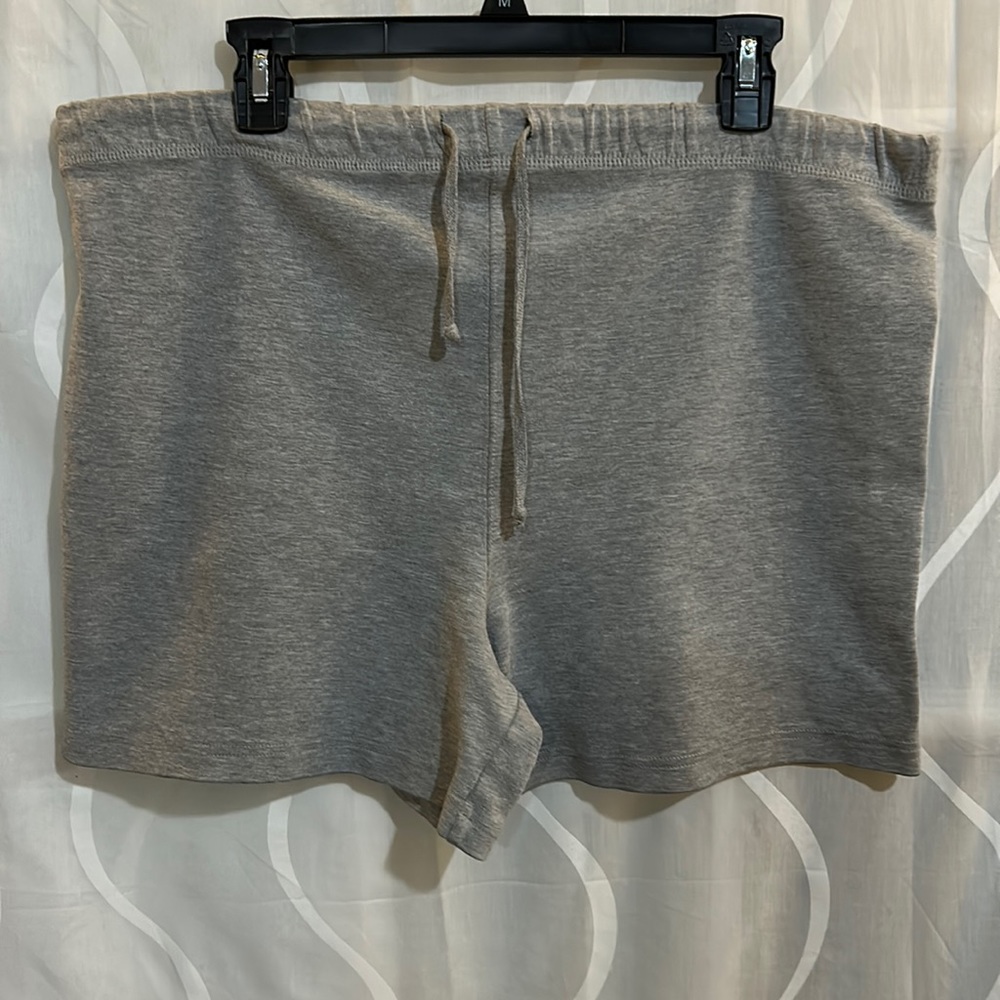 Maternity Announcements Light Gray, Drawstring Tie Shorts, Size Large